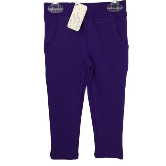 Cr Kids Girls Leggings Size 2T Purple Cotton Spandex 2 Front Pockets - Picture 1 of 4